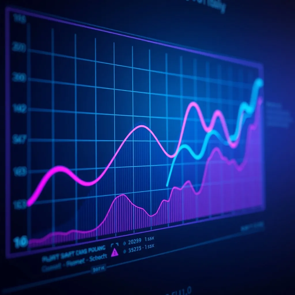 Abstract data visualization chart showing growth curves, dig